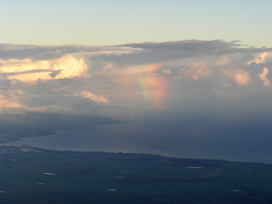 sunrise, rainbow, Haleakala, Island, National Park, volcano, sunrise, clouds, purple,