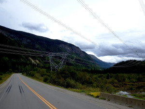 Power lines on the Continental Divide in northern British Columbia