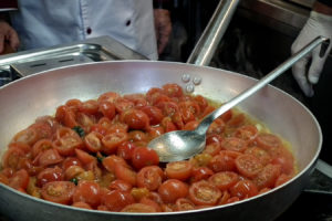 Tomatoes cooking for pomodoro sauce