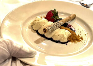 Fine dining ends with dessert with white glove service