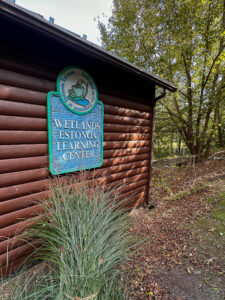 A log cabin educational center in Virginia mountains